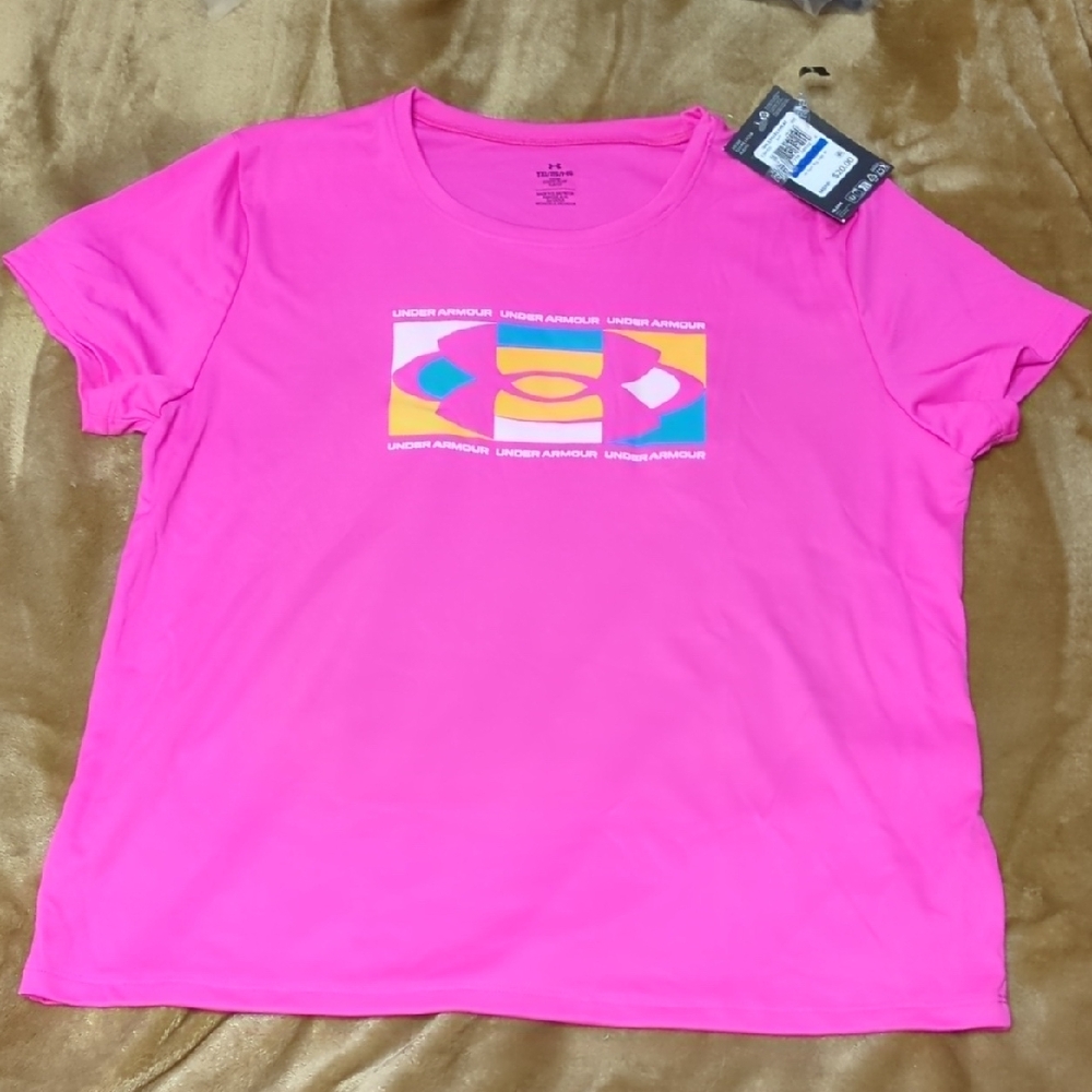 Under Armour Girls Vibrant Pink Short Sleeve Tee